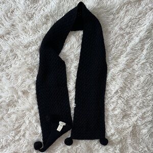 kate spade Black Kids Hat with Pom Poms